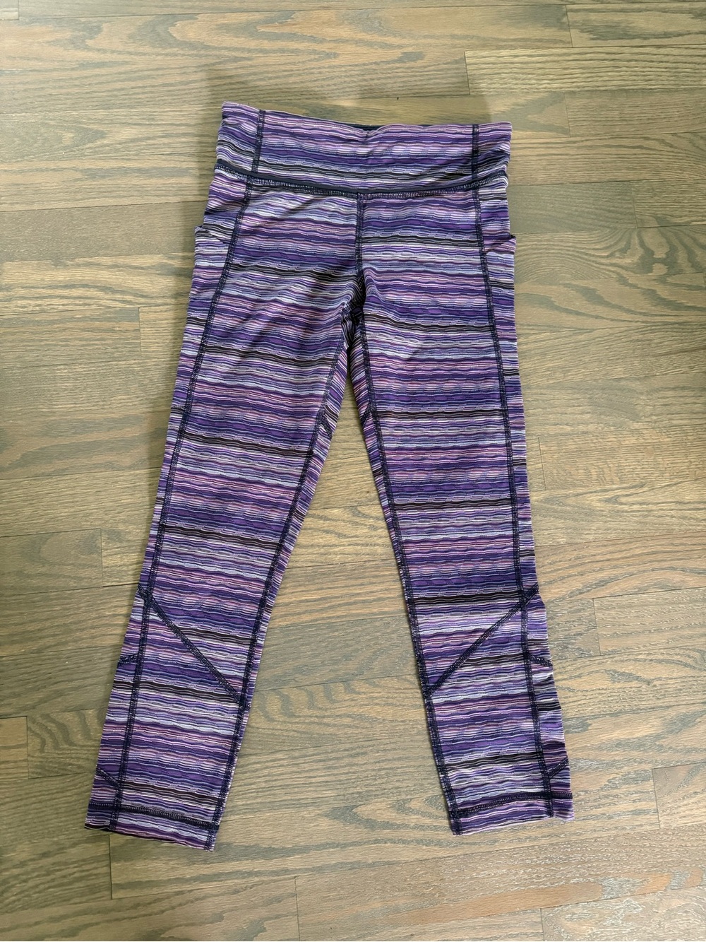 lululemon athletica Purple Striped Performance Leggings